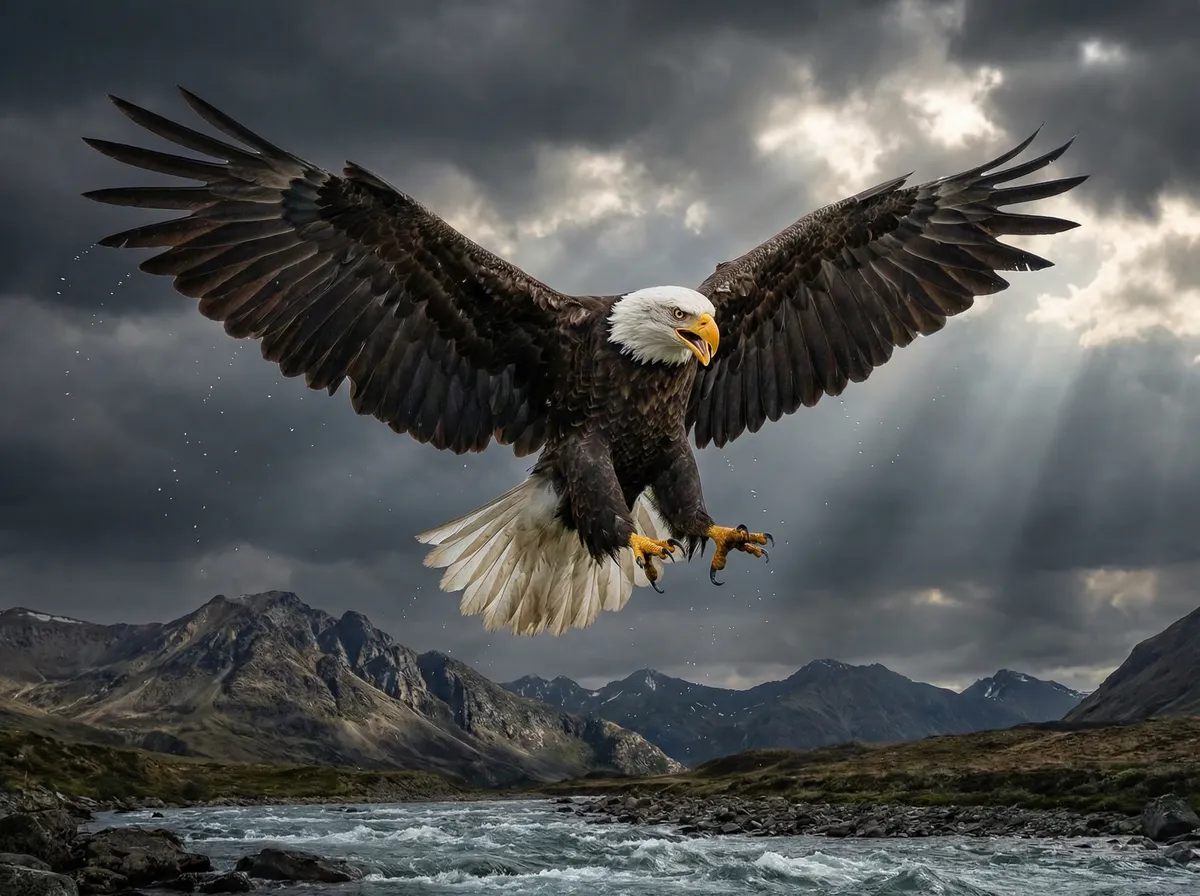 白头海雕飞翔 - 动物频道 自然摄影